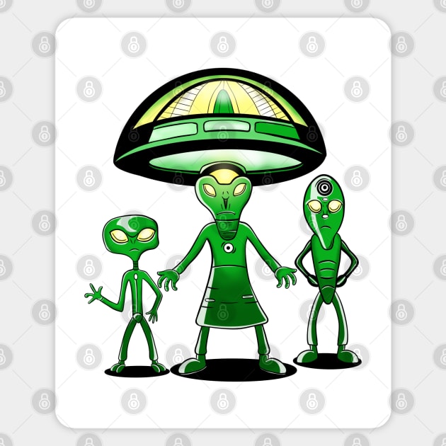 Friendly Aliens Sticker by micho2591